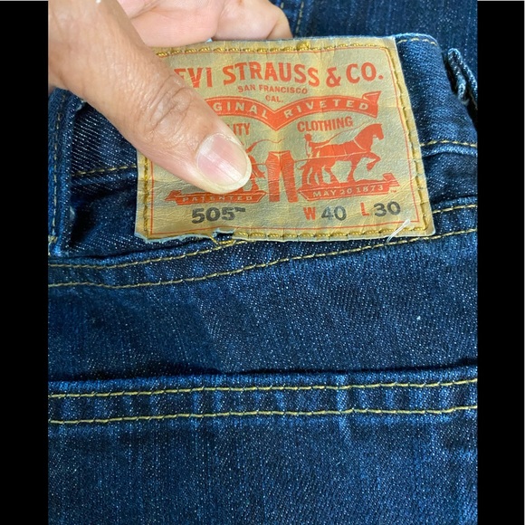LEVI'S Strauss 505 Straight Fit Dark Wash Jeans W40x30L - Picture 11 of 15